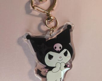 Llavero acrílico Kuromi de Sanrio: un adorable llavero de anime | Charm de doble cara de 6,35 cm | Regalo para gamers, fans del anime y coleccionistas