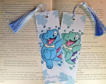 Marcapáginas Totodile | Regalo hecho a mano para lectores y fans de Pokémon | Bonito accesorio de lectura | Arte de fans | Un regalo ideal para niños y adultos