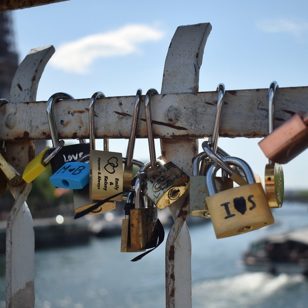 Paris Love Lock Bridge Instant Digital Photo Download
