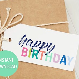 Happy Birthday Printable Gift Tags