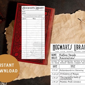 Wizard Inspired Vintage Library Card Bookmarks