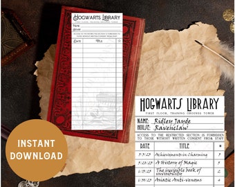 Wizard Inspired Vintage Library Card Bookmarks