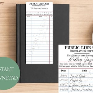 Reading List Bookmark | Library Card Bookmark | Vintage Library Bookmark | Book Tracker | Digital Download