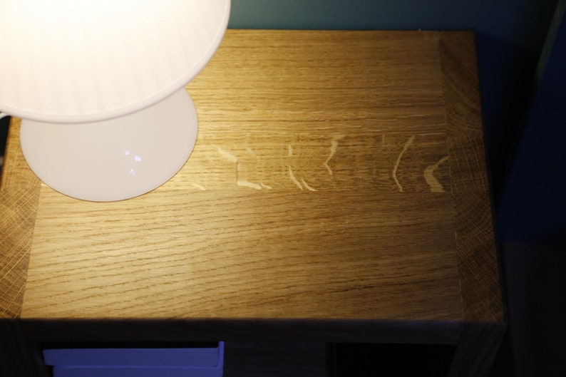 Table de nuit flottante table de chevet suspendue en chêne massif fait main en france image 4