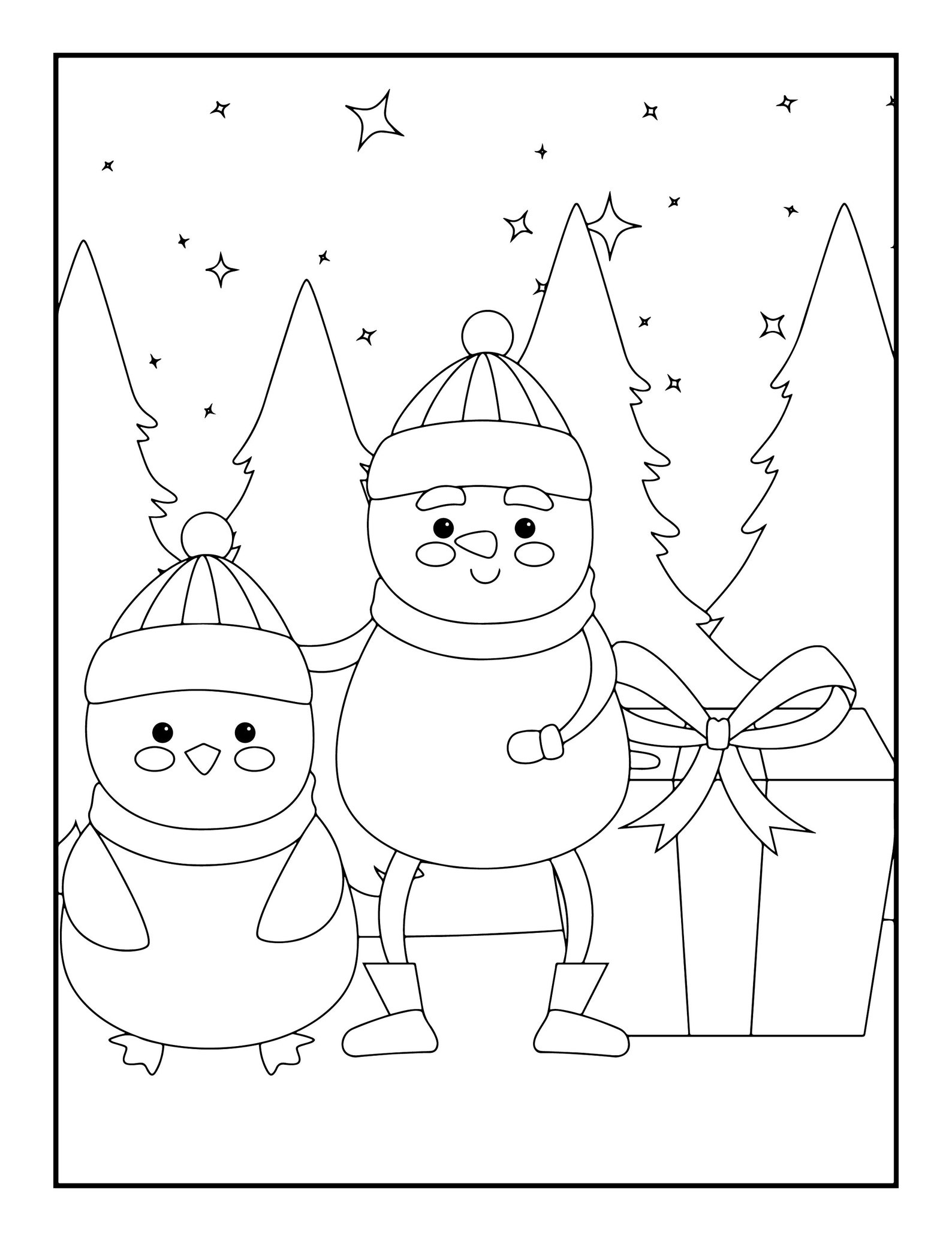 Christmas Coloring Pages Etsy