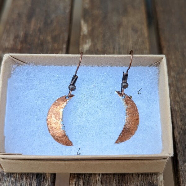 Hammered Penny Drop Earrings