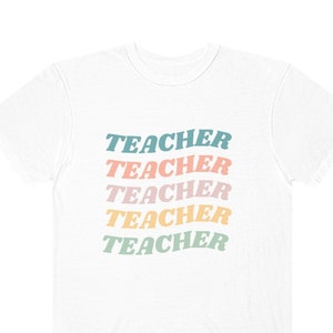 Koszulka Retro Teacher Comfort Colors, Unisex, Comfort Colors, NAUCZYCIEL