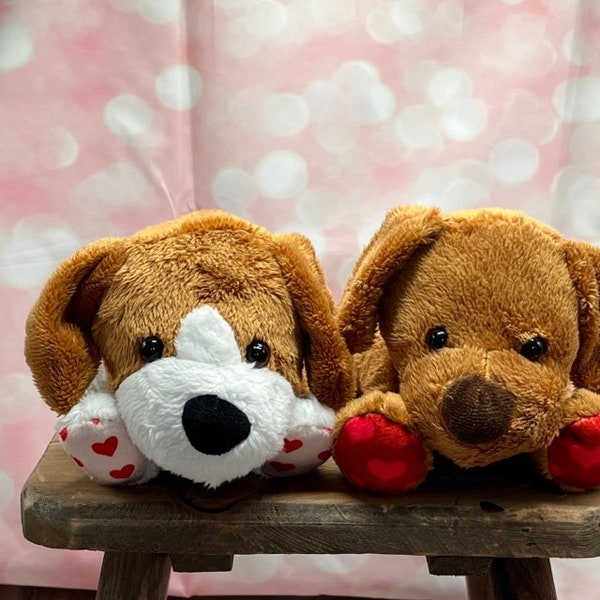 Personalized Stuffed Puppy Valentine's Day Gift; Customized Stuffed Animal Gift; Personalized Plush Stuffed Dog; Personalized Gift
