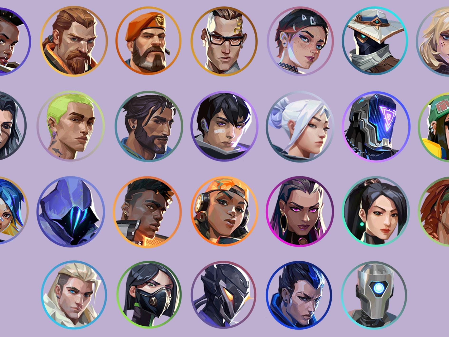 Valorant Agent Icons - With Coloured Boarder Transparent Background ...