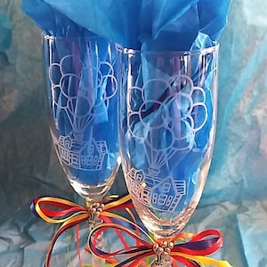 Etched Up the Movie Pixar Champagne Wedding Anniversary Gift Glasses Personalize