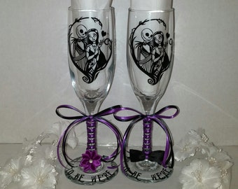L&#39;Étrange Noël de Jack Sally - Verres de mariage champagne à personnaliser