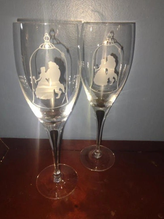 Etched Beauty and the Beast Engraved Etsy