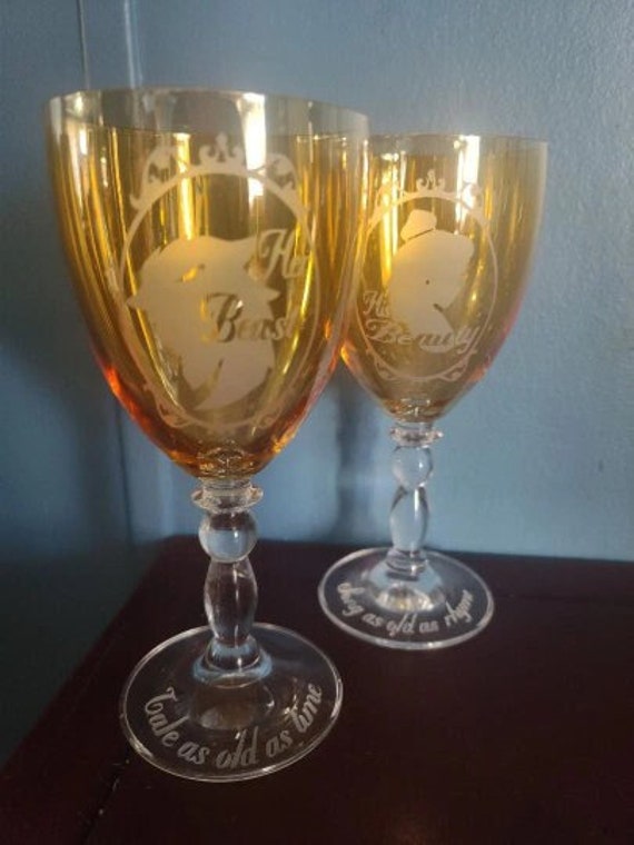 Etched Beauty and the Beast Engraved Etsy