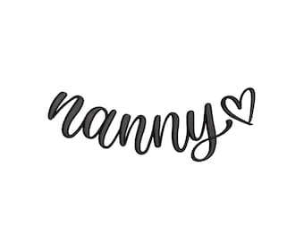 Curved Nanny Machine Embroidery Design. 5 Sizes. Nanny Collar Embroidery Design. Gift for Mother Design. Mom Embroidery Design.