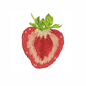 Strawberry Machine Embroidery Design. 3 Sizes. Fruit Embroidery Design