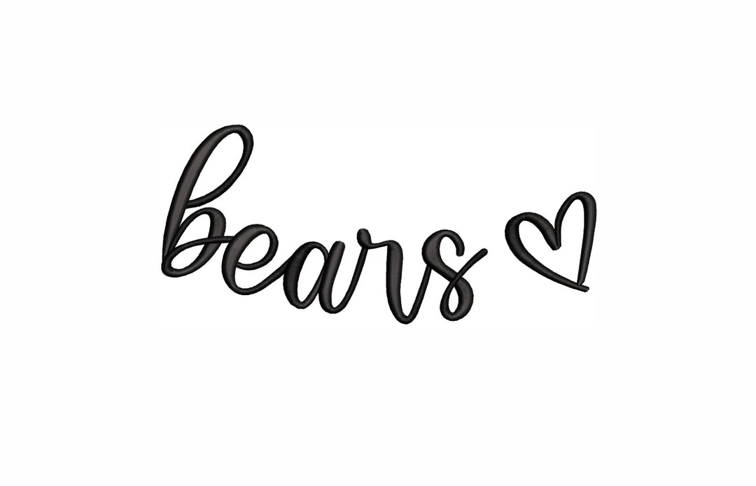 Threaded Bear Design Curved Bears Machine Embroidery Design. 5 Sizes. Bears Collar ...
