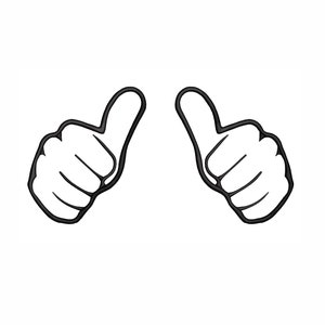 Thumbs Machine Embroidery Design. 8 Sizes. Thumbs Up Embroidery Design
