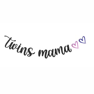 Twin Mama Embroidery Design - Etsy