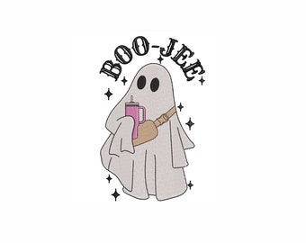 Boo-Jee Machine Embroidery Design. 4 Sizes. Halloween Embroidery Design. Ghost Embroidery Design. Instant Download