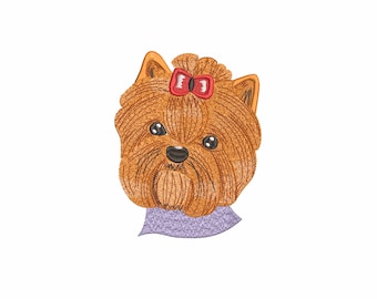 Dog Machine Embroidery Design. 5 Sizes. Yorkshire Terrier Embroidery Design