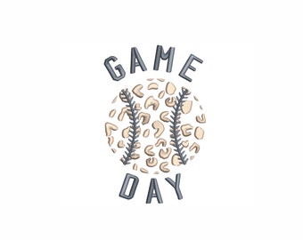 Baseball Game Day Machine Embroidery Design. 3 Sizes. Baseball Embroidery Design