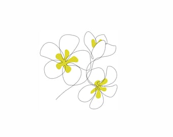 Jasmin Stickdatei. 6 Größen. Blumen Stickdatei. Florale Stickdatei. Digitaler Download. Sofort Download.
