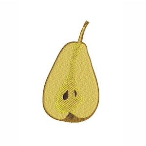 Pear Machine Embroidery Design. 4 Sizes. Fruit Embroidery Design