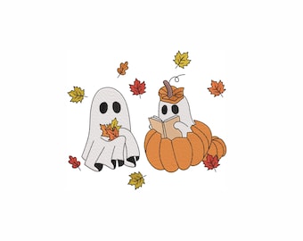Geesten machineborduurontwerp. 5 maten. Herfstborduurontwerp. Halloween-borduurontwerp. Digitaal borduren. Direct downloaden.
