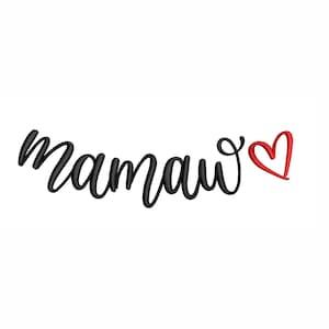 Mamaw Curved Machine Embroidery Design. 5 Sizes. Mamaw Collar ...