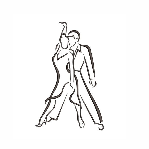 Ballroom Dancing Machine Embroidery Design. 5 Sizes. Dance Embroidery Design