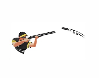 Shooter Machine Embroidery Design. 4 Sizes. Skeet Shooting Embroidery Design. Instant Download. Digital Embroidery.