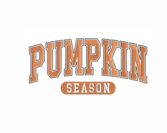 Pumpkin Season Machine Embroidery Design. 5 Sizes. Fall Vibes Embroidery Design. Varsity Embroidery Design. Instant Download