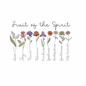Fruit of the Spirit Machine Embroidery Design. 5 Sizes. Flowers Embroidery Design. Religious Embroidery Design.