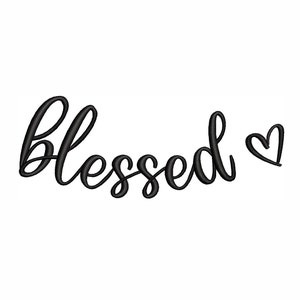 Curved Blessed Machine Embroidery Design. 6 Sizes. Blessed Collar Embroidery Design. Thanksgiving Embroidery Design.