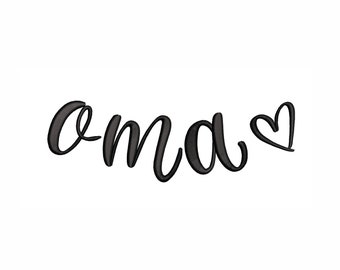 Curved Oma Machine Embroidery Design. 4 Sizes. Collar Oma Embroidery Design