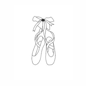 Pointe Shoe Machine Embroidery Design. 5 Sizes. Ballet Embroidery Design