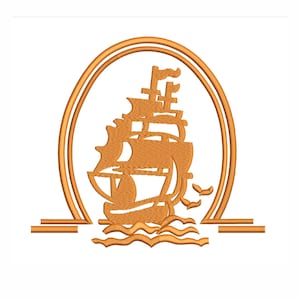 Ship Machine Embroidery Design. 4 Sizes