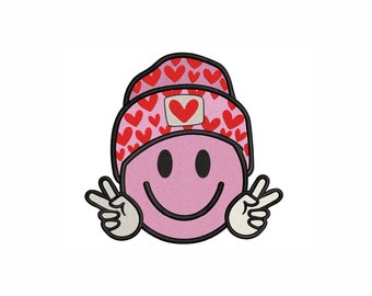 Smile Machine Embroidery Design. 4 Sizes. Valentine&#39;s Day Smile Embroidery Design. Love Smile Embroidery Design. Love Embroidery Design