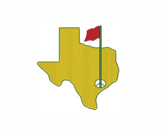 Texas Golf Machine Embroidery Design. 5 Sizes. Sports Embroidery Design.