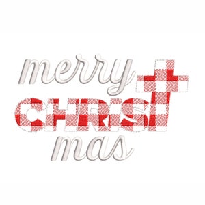 Merry Christmas Machine Embroidery Design. 4 Sizes. Christmas Embroidery Design