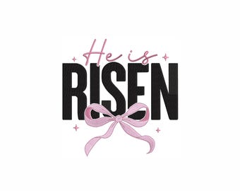 He is Risen Machine Embroidery Design. 5 Sizes. Christian Easter Coquette Embroidery. Matthew 28:6 Embroidery. Easter Jesus Embroidery.