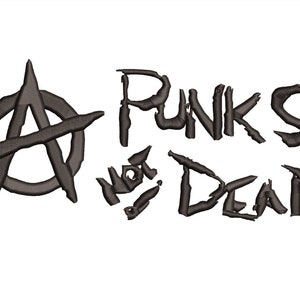Punks Not Dead Machine Embroidery Design. 8 Sizes