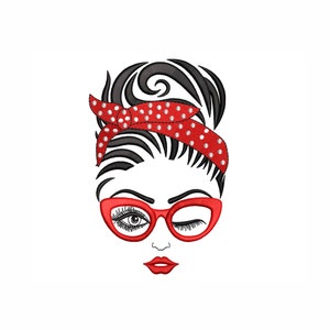 Girl Machine Embroidery Design. 3 Sizes. Girl Face Embroidery Design