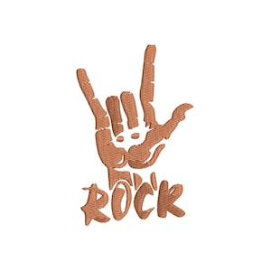 Rock Machine Embroidery Design. 4 Sizes. Finger Embroidery Design