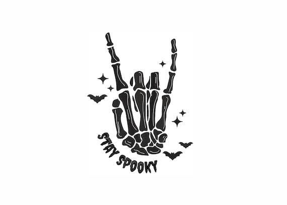 Stay Spooky Machine Embroidery Design. 6 sizes. Skeleton Hand Embroidery Design. Skeleton Embroidery. Spooky Season Embroidery.