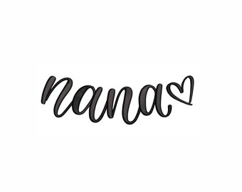 Curved Nana Machine Embroidery Design. 4 Sizes. Collar Nana Embroidery Design