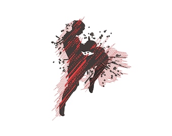 Diseño de bordado de la máquina de boxeo King. 5 tamaños. Diseño de bordado deportivo