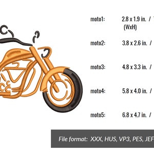 Motorbike Machine Embroidery Design. 5 Sizes. Moto Embroidery Design - Etsy