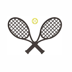 Tennis Rackets Machine Embroidery Design. 9 Sizes. Sports Embroidery Design