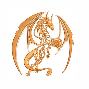 Dragon Machine Embroidery Design. 4 Sizes